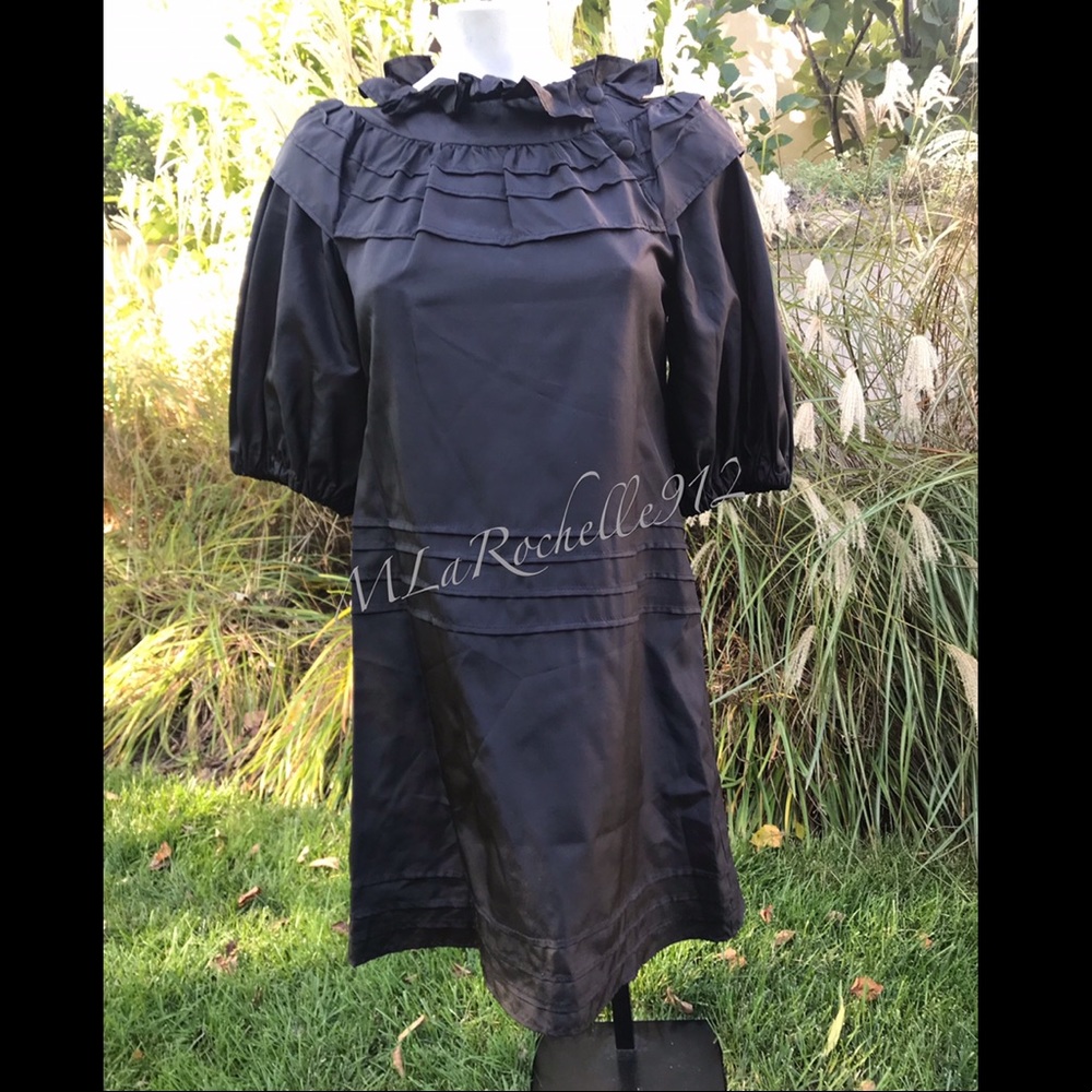 Marc Jacobs black 100% silk shift a line dress